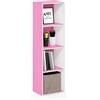 Furinno Pasir Libreria a 4 ripiani aperti, rosa/bianco