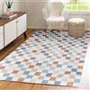 Livabliss Surya Perth Tappeto Vintage Lavabile in Lavatrice Tappeto salotto per Soggiorno, Cucina, Esterni, Corridoio, Stile Tradizionale Classico, Ampio a Trama Piatta, 200x275cm Blu e Crema
