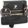 Red-Blooded Kit Crescita Barba Uomo - Beard Roller + Olio barba + Balsamo Barba | Stimolare La Crescita Della Barba | Kit Barba Uomo Professionale | Set Barba Uomo Regalo | Dermaroller Barba
