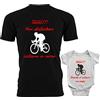 t-shirteria Coppia Tshirt e Body Padre e Figlio - Ciclismo - Gara in Corso - Bici - Festa del papà - Maglietta papà e Bimbo - Padre e Figlio Abbigliamento - Idea Regalo