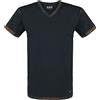 Black Premium by EMP Uomo T-Shirt Nera di Base in Stile Rusty L