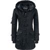 Gothicana by EMP Donna Parka nero con rivetti S