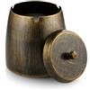 ecooe Posacenere antivento di alta qualità con coperchio in acciaio inox/posacenere grande a prova di vento e pioggia per esterni e interni/posacenere da tavolo con base antiscivolo, colore bronzo
