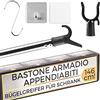 Selezione100 bastone armadio appendiabiti bastone appendiabiti per armadio asta armadio per guardaroba asta - kit elegante regalabile con 2 ganci e accessori lussuosi
