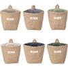 Lifreer Set di 6 cestini portaoggetti, piccolo cestino in vimini di cotone e lino, cestino portaoggetti pieghevole con maniglia, piccolo cestino portaoggetti, cestino sospeso, cestino murale per giocattoli