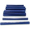 Alevar Dorsi in Plastica a Spirale per Rilegatura, 21 Anelli Diametro 22 mm, Formato A4, Capacità da 151 a 180 Fogli, Colore Blu, Confezione da 50 Pezzi