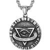 FaithHeart Collana Occhio della Provvidenza Occhio di Dio Amuleto Personalizzato Occhio Blu Resina Collana Argento Nero Oro Unisex Uomo Donna Confezione Regalo