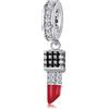 NINGAN Ciondolo a forma di rossetto in argento 925 Donna bracciale collana ciondolo regalo di compleanno