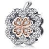 Annmors Jewelry Four Leaf Clover Apple Charm Donna Argento Ciondolo a Forma di,in Argento Sterling 925,Compatibile con Braccialetti e Collane Europei
