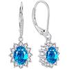 YFN Orecchini Zaffiro Argento Sterling Orecchini Pendenti Goccia Blu Pietre di Nascita Ovali Orecchini per Donne Ragazze (Dicembre)
