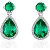 VONSSY Orecchini pendenti a goccia| Pietre preziose Waterdrop Teardrop Cristallo placcato oro bianco Orecchini ipoallergenici con zirconi cubici | Regalo di gioielli alla moda