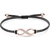 Jrêveinfini Infinito Bracciale Donna Argento 925 Oro Rosa, Braccialetto Portafortuna Donna Bambina Ragazza, Bracciale Mamma Corda Amicizia, Regalo Donna Compleanno Anniversario Bambina Ragazza