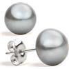 Secret & You Orecchini da donna di perle bottone coltivate d'acqua dolce in grigio SECRET & YOU - Argento sterling 925 - Disponibile in 4 misure da 8 mm a 11 mm