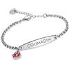 LinnaLove Braccialetto medico da donna, in acciaio inox, semplice catena rolò medica, con incisione gratuita, 16,5-20,3 cm, regolabile, 6.5 inches, Acciaio inossidabile