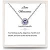 Presentski Birthstone Pendente Solitario Collana in Argento 925 Donna