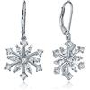 JO WISDOM Orecchini Fiocco di Neve Argento 925 Donna con AAA Zirconia Cubica Birthstone di Aprile