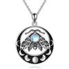 VONALA Collana con ciondolo a forma di falena con pietra di luna, in argento Sterling 925, ciondolo a forma di falena, gioiello gotico, per donne e ragazze
