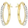 DelPia, Orecchini Tondi 2begold in Oro 18Kt e Argento Sterling 925 con Cristalli Luminosi (Oro giallo, 10mm)