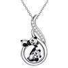 LONAGO Collana Panda 925 Sterline D'argento Amicizia Carina Panda Pendente Collana Gioielli per Regali per la Festa Della Mamma