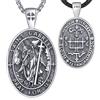 EUDORA Harmony Ball Collana in Argento Sterling 925 Arcangelo Gabriele Medaglia San Gabriele per Donna Uomo, Ciondolo Amuleto Protezione San Gabriele Gioielli Islam Cristiano Regali, 24+20