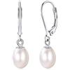 FOCALOOK Orecchini Donna Argento 925 Perla Orecchini con Perla Pendente Orecchini Perle Pendenti Argento d'Acqua Dolce con Confezione Regalo