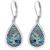 Friggem Orecchini Albero della Vita, Orecchini Pendenti in Argento Sterling 925 per Donna, Orecchini Pietra di Luna Gioielli Regalo per Donne Ragazze Mamma Sorella (Orecchini Albero della Vita-F)