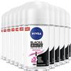 Nivea Black & White Invisible Original Deodorante Roll-On Antitraspirante 48h Protezione Contro Cattivi Odori Sudore Macchie Residui Irritazioni - 12 Flaconi da 50ml