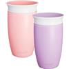 Munchkin Miracle 360 Tazza per bambini , Senza BPA , Tazze per bambini , Non perde , A prova di perdite , 12+ mesi , 10oz/296ml , Confezione da 2 , Rosa/Viola