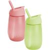 Munchkin 2 Pack Set Bebè Cannucce Semplice | 296ml | Verde/Rosa