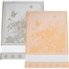 Filet - Set di 2 Canovacci per Cucina in Jacquard con Inserto in Tela Aida 55 Fori da Ricamare, Ideali per Asciugare le Stoviglie, Made in Italy, Disegno Fiori, Colore Giallo e Corda
