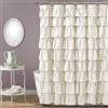 Lush Decor Tenda da Doccia con Volant | Motivo Floreale Vintage Chic Stile Fattoria, Avorio, 182,9 x 182,9 cm