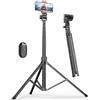 Pnitri 180cm Treppiede Smartphone, Stabile & Estensibile Treppiedi Cellulare con Telecomando Senza Fili e Supporto Telefonico, Compatibile con iPhone, Smartphone.