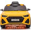 TOYSCAR Macchina Elettrica Per Bambini Audi RS 6 Full Optional Auto Elettrica Per Bambini Telecomandata Sedile In Pelle Porte Apribili Doppio Motore Elettrico 12V Carico 25 Kg TOYSCAR Gialla