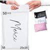 EMBALLAX - 50 Buste per Spedizioni Vinted - Taglia M 35x25cm - NON TRANSPARENTI/ULTRA-RESISTENTI - Sacchetti Spedizione in Plastica - Pochette per Spedizioni Postali - Scatola Grazie/Merci