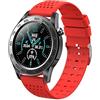 ZWHJL Smart Watch Gps Gps Track Recording Sport Fitness Tracker Full Touch Temperature Monitor Temperatura Smartwatch(Color:silicone rosso)