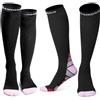 CAMBIVO 2 Paia Calze Compressione Graduata Donna e Uomo 20-30 mmHg, Calze Elastiche a Compressione Antiscivolo per Sport, Corsa, Recupero, Antitrombo, Vene Varicose, Viaggio in Aereo
