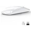 Uiosmuph U58 Mouse Wireless, Ricaricabile Silenzioso Mause Wireless Senza Filo 3 Livelli DPI (800/1200/1600) per Windows/Linux/Mac/laptop/PC (Bianca)