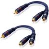 SIENOC 15cm Cinch Cavo Maschio a 2 x cavo Femmina Audio Cavo per CD players, MP-3 players, Confezione da 2