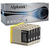 alphaink 5 Cartucce d'inchiostro nere compatibili con Brother LC-1000 LC-970 per stampanti Brother DCP 540 350CJ 350C 350 330C - MFC 885CW 845CW 685CW 680CN 665CW (5 Cartucce nere)