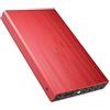 SUYING Hard disk esterno Hdd da 2 TB / 1 TB / 500 GB / 320 Gb, USB 3.0 portatile di archiviazione esterna, adatto per PC desktop, Macbook, laptop, Ps4, Xbox, Smart TV (80 GB, rosso)