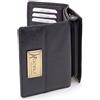 Catwalk Collection Handbags - Portafoglio in Pelle - Portamonete Medio - Borsellino Donna - Porta Carte - Protezione RFID - Victoria Purse - Nero