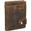 STILORD 'Milo' Portafoglio uomo vintage in pelle con chiusura Portafogli con portamonete in cuoio per carta d'identità modello verticale, Colore:marrone medio