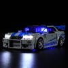 GEAMENT Set di Luci LED Compatibile Con LEGO 2 Fast 2 Furious Nissan Skyline GT-R (R34) - Kit Di Illuminazione per Speed Champions 76917 (Modello di mattoncini non incluso)