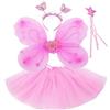 Fun Play Fun Play Pink Fairy costume - Farfalla ali, tutù, bacchetta magica e fascia, per 3 - 8 anni rosa