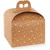 casaesport 5 PORTAPANETTONE ALTO STRENNE NATALE SCATOLE PORTA PANETTONE NATALIZI AVANA SCRITTE Cm 20 X 20 X 18 AVANA CON STELLE GALAXY