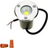 Onerbuy 12V LED COB Underground Path Light Low Voltage Paesaggio Faretti a incasso Faretto decorativo da esterno per giardino, giardino, vialetto, coperta, patio, IP67 Impermeabile (Bianco caldo, 3W)