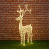 XMASKING Renna con Cristalli H120 cm, 250 LED Bianco Caldo, Renne Luminose per Esterno, Decorazioni di Natale, luci Natalizie, Figure Luminose