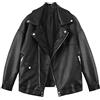 YAOTT Donna Classico Giacca Corta in Ecopelle PU Punk Stile motociclistico Cappotto Oversize Giacca Bomber Cappotto a Biker Cerniera Jacket Pile Nero M