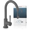 SCHÜTTE 79164 Miscelatore da cucina Cornwall, rubinetto da cucina girevole a 360 gradi, miscelatore per lavello con miscelatore monocomando, miscelatore per lavello, antracite opaco