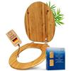 ADOB, sedile WC copriwater bambù scuro natura ecologico, cerniere in acciaio inossidabile, raccordo universale, 33332